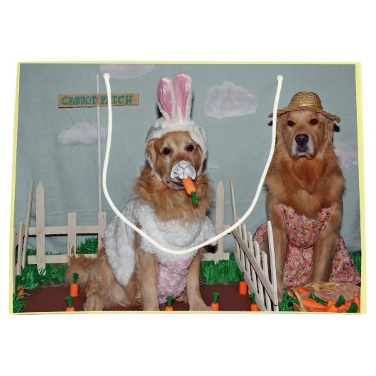 Golden Retriever paashaas Large Cadeautasje (Voorkant)