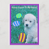 Golden Retriever Paaspuppy Kaarten & Cadeaus Feestdagenkaart (Voorkant)