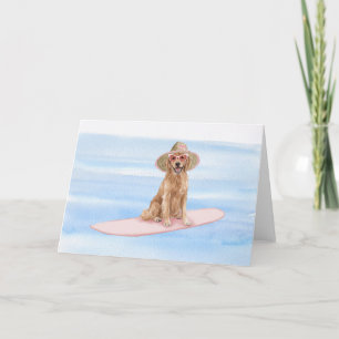 Golden Retriever Paddle Board Waterverf Bedankkaart