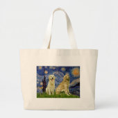 Golden Retriever Pair 3 - Sterrennacht Grote Tote Bag (Voorkant)