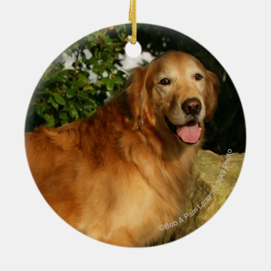 Golden Retriever Panting Keramisch Ornament (Achterkant)