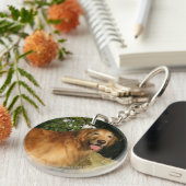 Golden Retriever Panting Sleutelhanger (Voorkant Rechts)