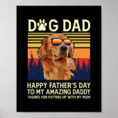 Golden Retriever papa blij met mijn Vaderdag Poster (Voorkant)