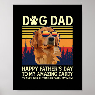 Golden Retriever papa blij met mijn Vaderdag Poster