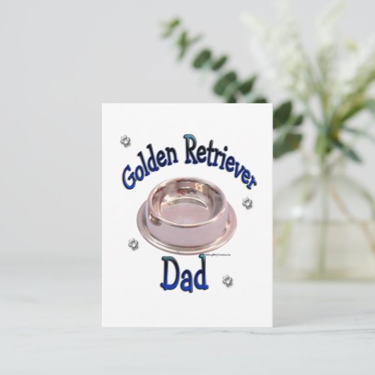 Golden Retriever papa Briefkaart (Staand voorkant)