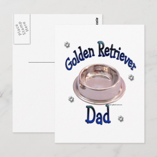 Golden Retriever papa Briefkaart (Voorkant / Achterkant)