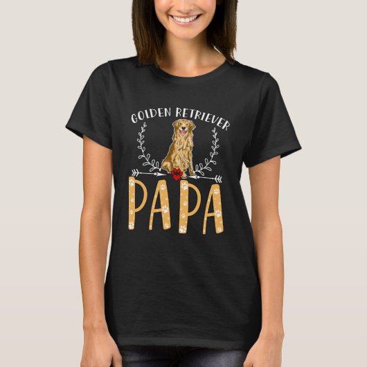 Golden Retriever Papa Love Dogs Mannen Father Day T-shirt (Voorkant)