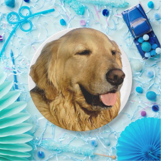 Golden Retriever papier borden Papieren Bordje (Feest)