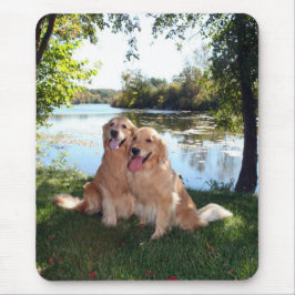 Golden Retriever Park en de Mousepad Muismat