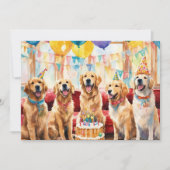 Golden Retriever Party Aankondiging (Voorkant)