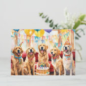 Golden Retriever Party Aankondiging (Staand voorkant)