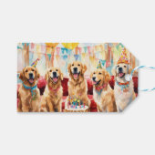Golden Retriever Party Cadeaulabel (Voorkant (Horizontaal))
