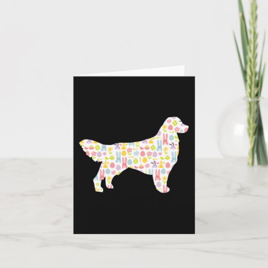 Golden Retriever Pasen Bunny Dog Silhouette Kaart (Voorkant)