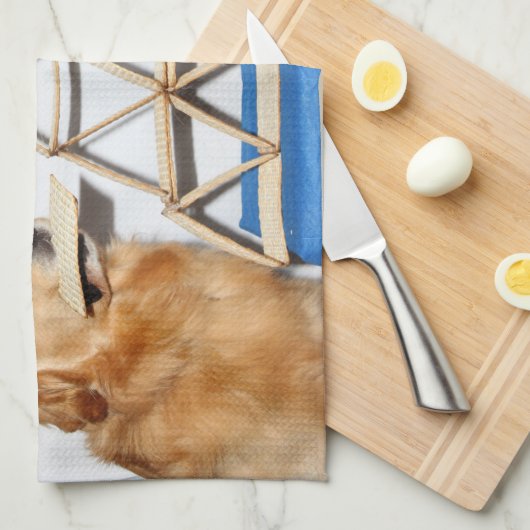 Golden Retriever Passover Matzo Theedoek (Quarter Fold)