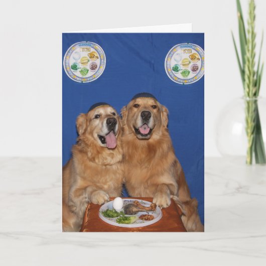 Golden Retriever Passover Seder Bord Kaart (Voorkant)