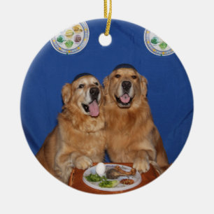 Golden Retriever Passover Seder Bord Keramisch Ornament