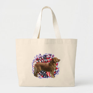 Golden Retriever Patriot Grote Tote Bag