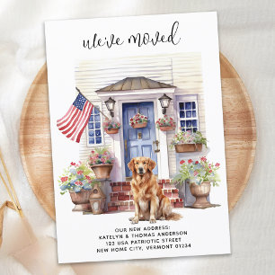 Golden Retriever Patriotic Custom Pet Dog Bewegen Aankondiging