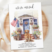 Golden Retriever Patriotic Custom Pet Dog Bewegen Aankondiging