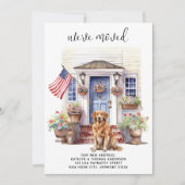 Golden Retriever Patriotic Custom Pet Dog Bewegen Aankondiging (Voorkant)