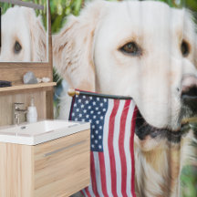 Golden Retriever Patriotic Dog Showgordijn