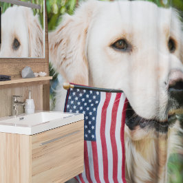 Golden Retriever Patriotic Dog Showgordijn Douchegordijn