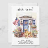 Golden Retriever Patriotic Gepersonaliseerde Hond Aankondiging (Voorkant)