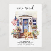 Golden Retriever Patriotic Gepersonaliseerde Hond  Aankondigingskaart (Voorkant)