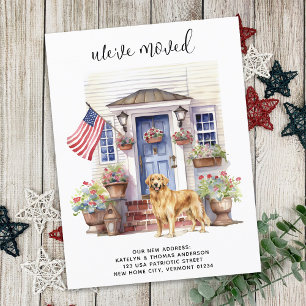Golden Retriever Patriotic Gepersonaliseerde Hond  Aankondigingskaart