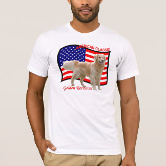 Golden Retriever Patriotic T-Shirt White