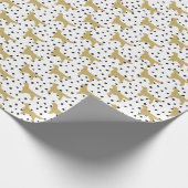 Golden Retriever Patten Spotty Snow Dog Pattern Cadeaupapier (Hoek)
