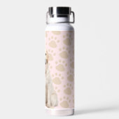 Golden Retriever Pawprints Waterfles (Achterkant)