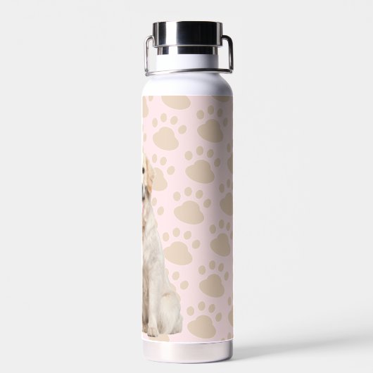 Golden Retriever Pawprints Waterfles (Achterkant)