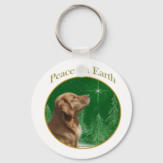 Golden Retriever Peace Sleutelhanger (Voorkant)