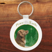 Golden Retriever Peace Sleutelhanger (Voorkant)