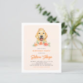 Golden Retriever Peach Verjaardagsfeestuitnodiging (Staand voorkant)