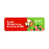Golden Retriever Peek-a-boo Kerstmis Etiket (Voorkant)