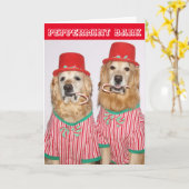 Golden Retriever Peppermint Bark Kaart (Gele Bloem)