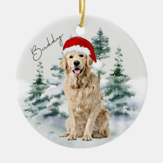 Golden Retriever, persoonlijke kerstversiering Keramisch Ornament