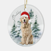 Golden Retriever, persoonlijke kerstversiering Keramisch Ornament (Links)