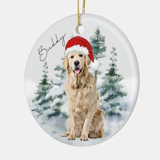 Golden Retriever, persoonlijke kerstversiering Keramisch Ornament (Links)