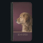 Golden Retriever Persoonlijke naam | Hond<br><div class="desc">Dit ontwerp kenmerkt een Golden Retriever hond met de optie om de tekstnaam te personaliseren of te schrappen die in populaire moderne typografie wordt geschreven. #return #dog #personalized #tas #puppy #leuke #giften #mode #Samsung</div>