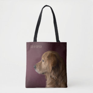 Golden Retriever Persoonlijke naam   Hond Tote Bag