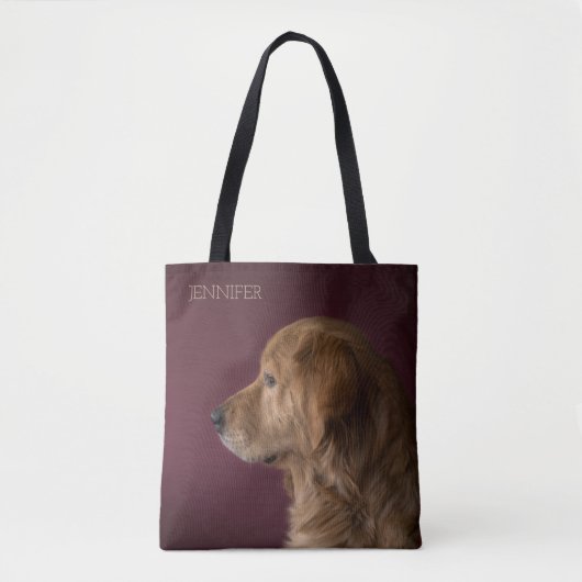 Golden Retriever Persoonlijke naam | Hond Tote Bag (Voorkant)