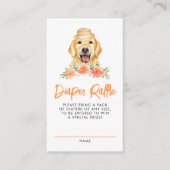 Golden Retriever Perzik Luier Raffle Game Informatiekaartje (Voorkant)