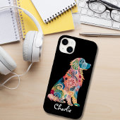 Golden Retriever Pet Dog, Abstracte Bloemen, Aange Case-Mate iPhone Case