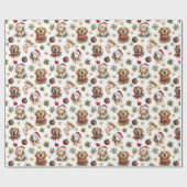 Golden Retriever Pet Dog Christmas Pattern Cadeaupapier (Vlak)
