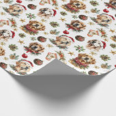 Golden Retriever Pet Dog Christmas Pattern Cadeaupapier (Hoek)