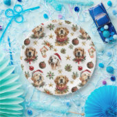 Golden Retriever Pet Dog Christmas Pattern Papieren Bordje (Feest)