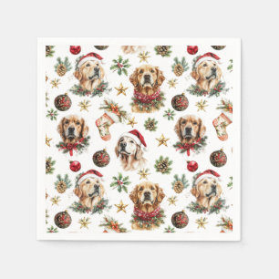 Golden Retriever Pet Dog Christmas Pattern Servet
